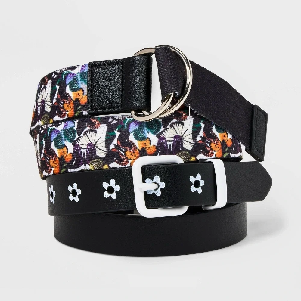 Girls' 2pk Butterfly & Daisy Belt Set - Art Class™ Various